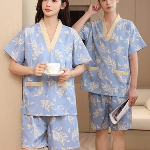天丝棉情侣大码汗蒸服男女款浴衣足疗采耳按摩桑拿家居服睡衣