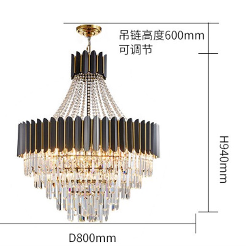 后现代高端轻奢水晶大吊灯别墅复式楼梯客厅酒店大堂工Z程新款灯