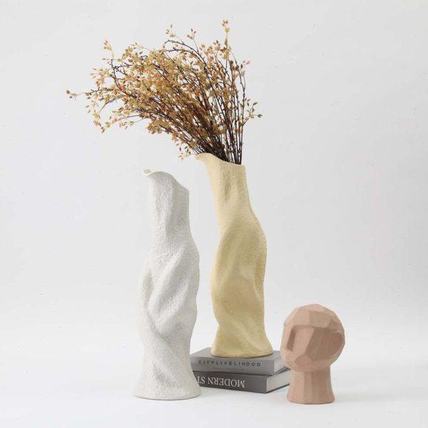 抽象造型花陶瓷手工艺品创意氛围摆件餐厅酒店装饰品插花器,家居饰品,花瓶,淘宝优惠券,粉丝福利购,淘宝优惠卷