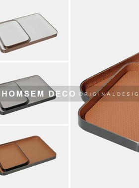 从上轻奢几何创意样n板间托盘摆件餐厅酒楼民宿简约桌面收纳装饰