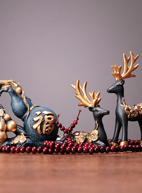 车载葫芦a鹿平安中控台车载摆件创意办公桌摆件汽车内装饰用品大