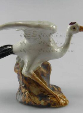 飞鹤假山摆件配件 陶瓷人物水族箱造景流水喷泉装饰 石湾陶瓷公仔