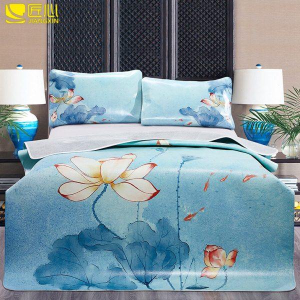 匠心水牛皮凉席子彩绘1.5-1.8米真皮软席彩色席子折叠床垫三件套,床上用品,牛皮席,淘宝优惠券,粉丝福利购,淘宝优惠卷