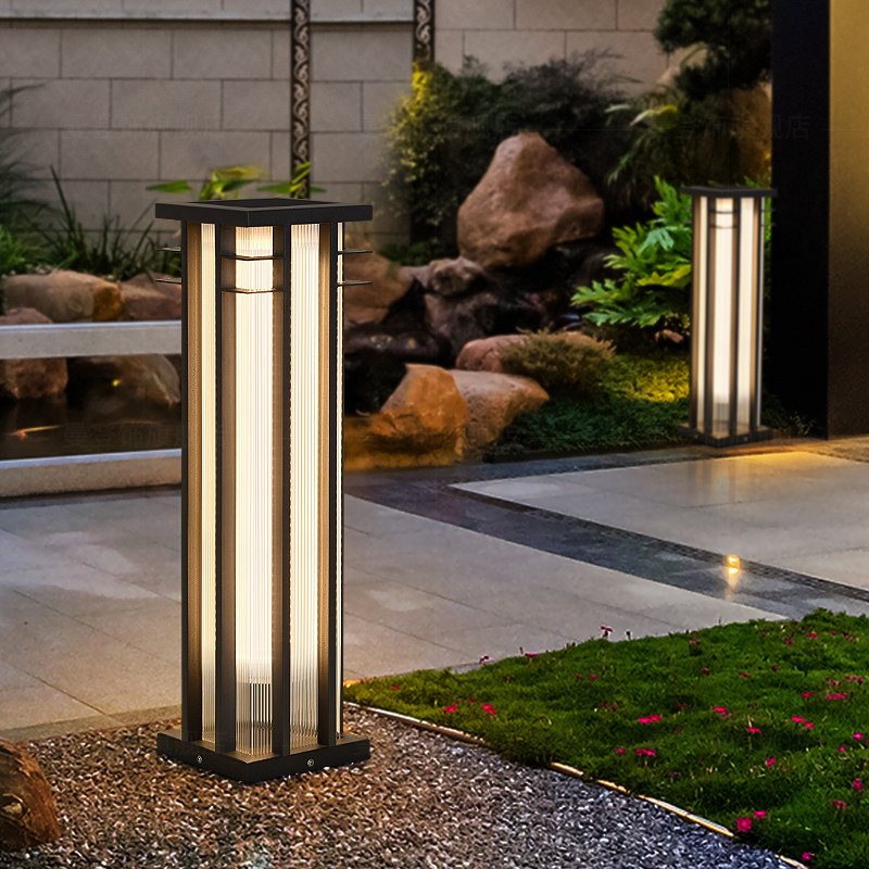 现代简约户外草坪灯家用r庭院花园地灯太阳能景观灯不锈钢室外防