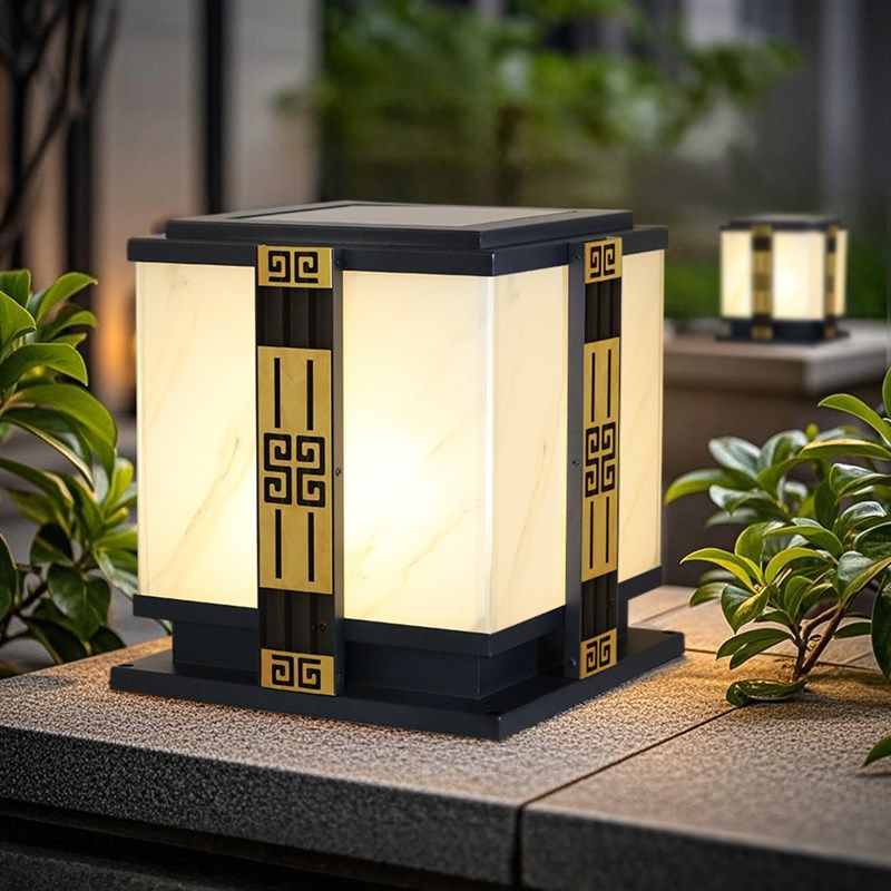 太阳能柱头灯别墅庭n院花园大门两侧柱子灯户外防水门柱灯围墙灯