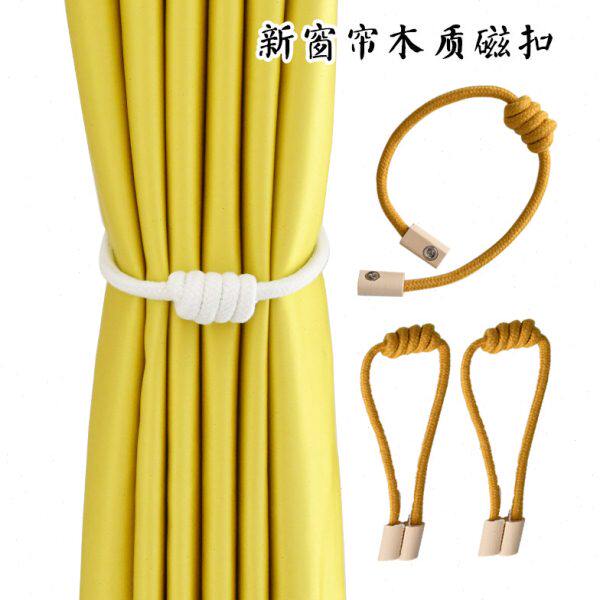 天河花边新棉质现代中式窗帘磁扣束带绑绳中国结挂球辅料配件厂家