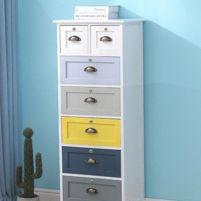 彩色床头柜实木卧室带锁小柜子储物柜客厅五斗柜简约现代收纳柜,住宅家具,床头柜,淘宝优惠券,粉丝福利购,淘宝优惠卷