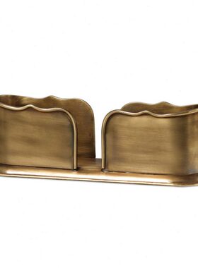 古典家居饰品复古桌面摆件书房软装全铜名片盒信架书桌装饰181