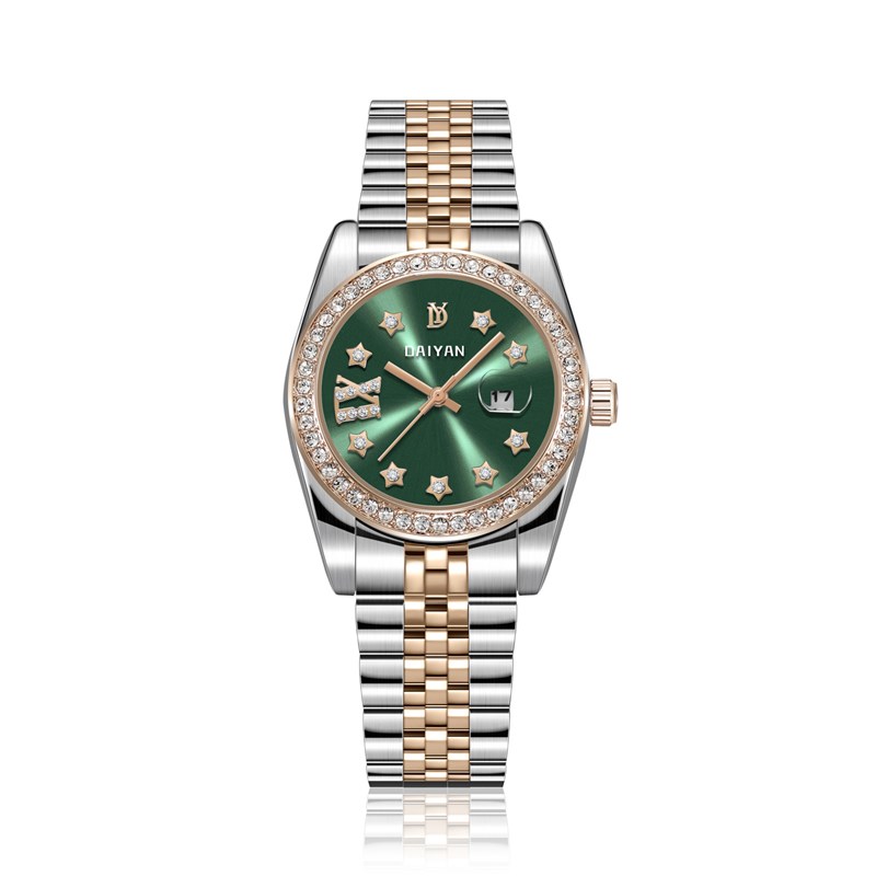代颜DAaIYAN优雅气质轻奢经典百搭多功能石英机芯钢表带女式石英
