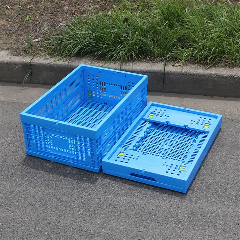 超市货架折叠筐加厚塑料可o折叠周转筐600-250折叠筐600-400-250