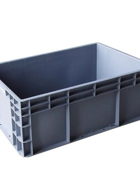 灰色欧标EU物流周转箱带盖汽配工业塑料箱大号仓库车Y间中转塑胶