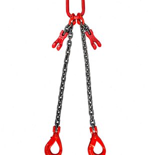 双钩起重吊链可调节长短链条索具安全自锁钩双腿吊具双链模具吊钩