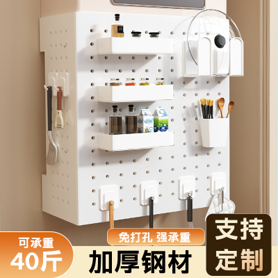 免打孔燃气热水器管道遮挡罩装饰洞洞板厨K房壁挂炉下方表箱置物