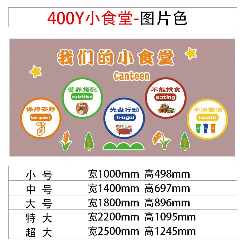 小饭桌墙面装饰食堂文化幼儿园环创主题成品餐厅S午托管班中心贴