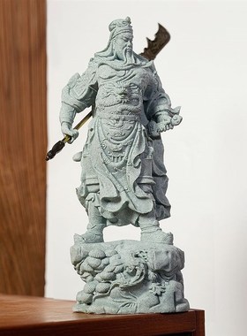 关公雕像酒柜玄i关客厅装饰品招财旺宅上档次摆件石头办公室小物