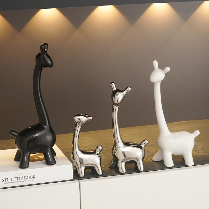 小鹿四口之家轻奢摆件高级感现代简约家居酒柜P电视柜玄关装饰摆