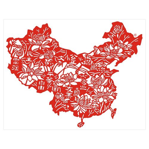 社会主义核心价值观剪纸图案底稿学生H手工刻纸作业高清打印样稿