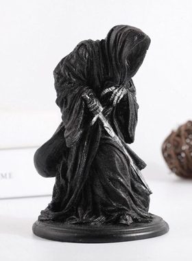 哥特风戒灵树脂黑袍死神北欧式惊悚诡秘暗黑摆件背景礼物 装饰