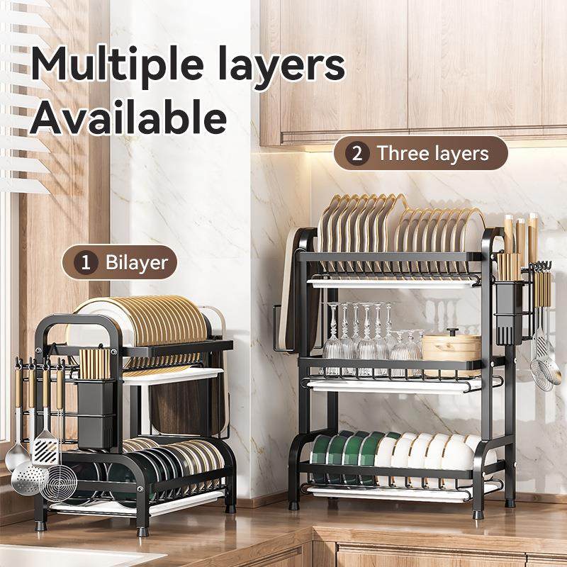 厨房置物架碗碟碗盘收纳架沥水架家用多功能放碗架碗筷收纳盒碗柜
