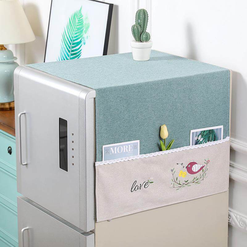 新品布艺冰箱巾盖布对开门多用棉麻单开门双开门家用冰箱防尘罩