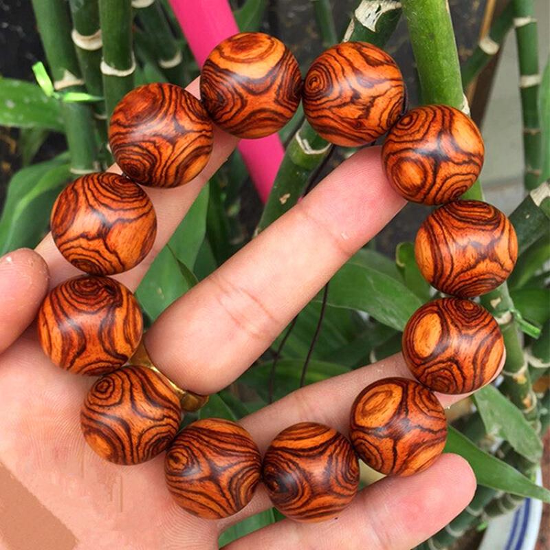 海南黄花梨手串男2.0老料鬼脸对眼瘿瘤疤念珠佛珠文玩手链女108颗