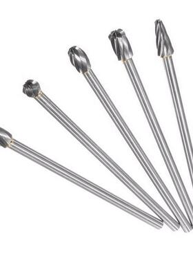 6pc 硬质合金旋转锉 加长钨钢磨头粗齿 合金打磨头 根雕打磨头