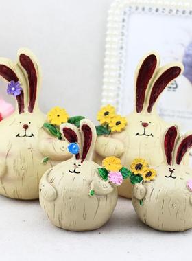 创意大蒜兔家居装饰品摆件客厅书桌酒柜家居摆设可爱树脂工艺品