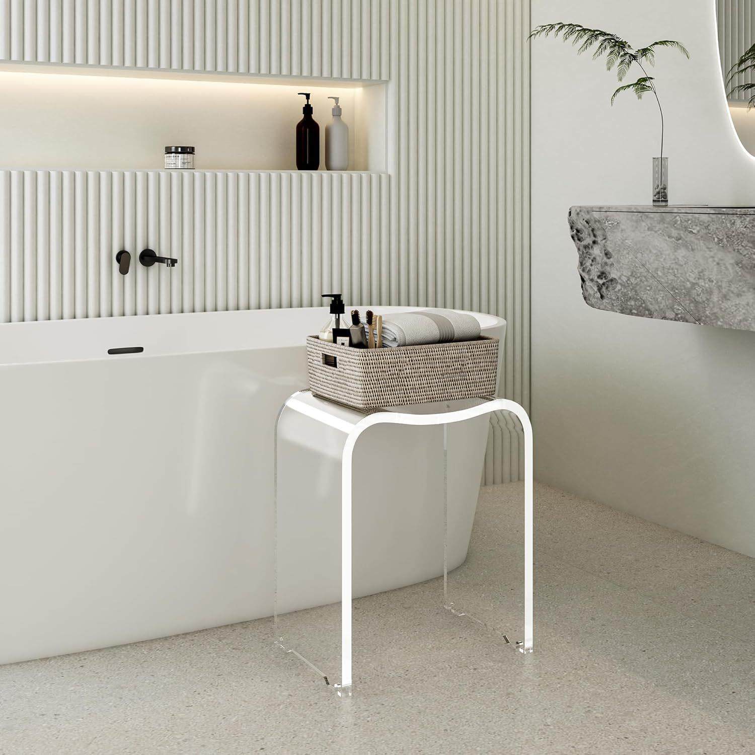 工厂直售亚克力凳子透明浴室淋浴凳防滑耐用现代简约梳妆凳家居