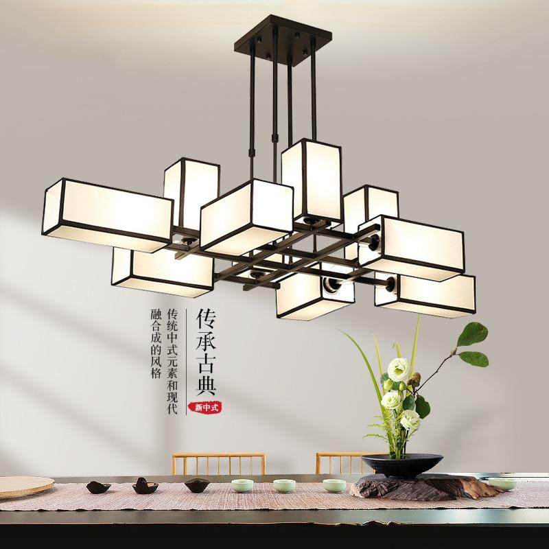 新中式吊灯客厅灯现代简约卧室餐厅灯创意复古酒店复式楼大厅灯具,家装灯饰光源,智能吊灯,淘宝优惠券,粉丝福利购,淘宝优惠卷
