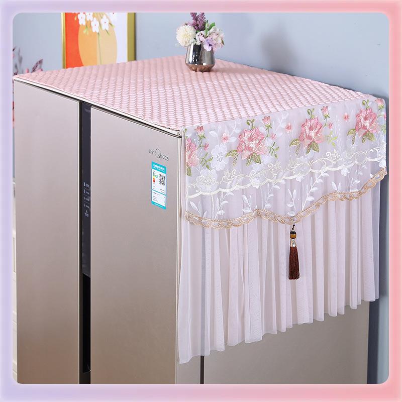 3YK蕾丝冰箱盖布防尘布冰箱罩套防尘防油单双开门洗衣机盖巾2024