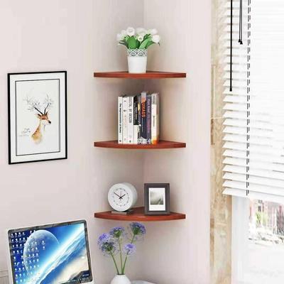 扇形墙角置物架客厅厨房三角隔板墙上多层书架转角壁挂花架免