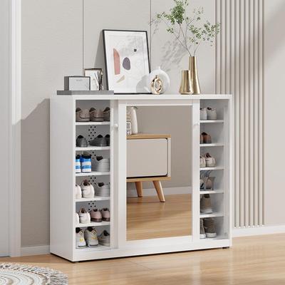 推拉门鞋柜家用门口钢制大容量入户玄关储物柜移门式收纳防尘鞋架