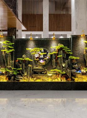 水幕墙流水屏风隔断酒店公司阳台假山喷泉风水轮摆件庭院户外装饰