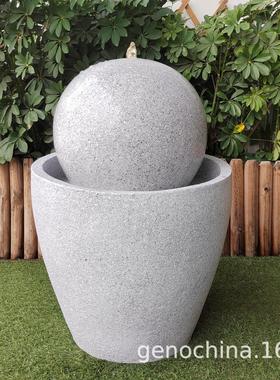 现代仿石头感简约室内户外庭院公园通用流水装饰景观喷泉摆件-3