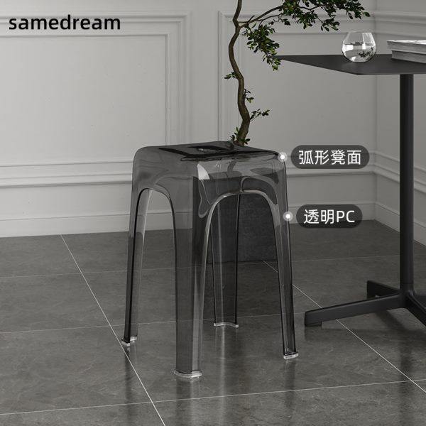 塑料亚克力透明凳子可叠放家用加厚方板凳轻奢客厅简约餐桌高椅子,住宅家具,其它凳子,淘宝优惠券,粉丝福利购,淘宝优惠卷