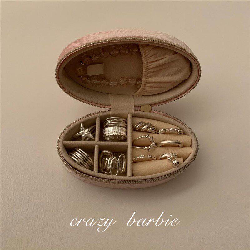 实用主义!meini旅游小型便携式丝绒首饰盒大容量精致轻奢饰品盒子