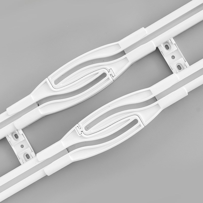 铝合金窗帘轨道防漏光静音直轨交叉轨道J加厚顶装侧装单双滑轨新