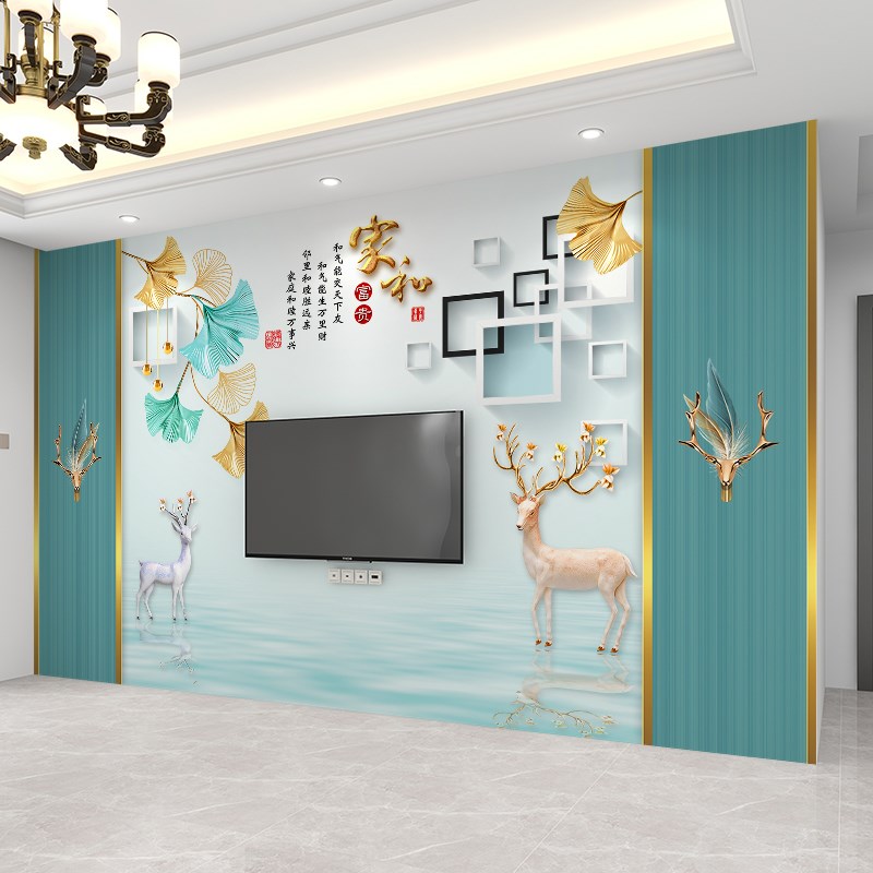 客厅墙纸定制2025新款电视背景墙壁布8d立体壁画3d影视Z墙壁纸装