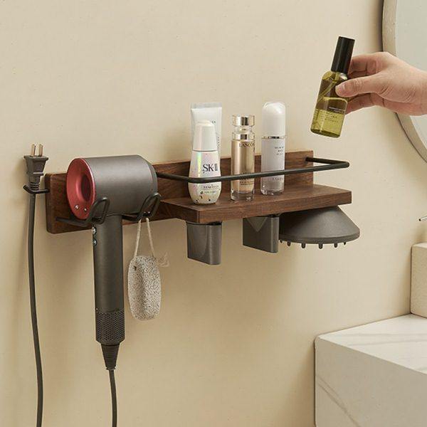 胡桃木吹风机架子带磁吸嘴浴室卫生间洗手台置物架收纳挂钩免打孔,家庭/个人清洁工具,吹风机置物架,淘宝优惠券,粉丝福利购,淘宝优惠卷