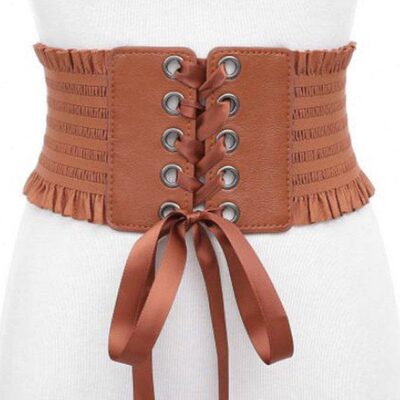 Women Ladies Fashion Stretch Belt Tassels Elastic Buckle Wid