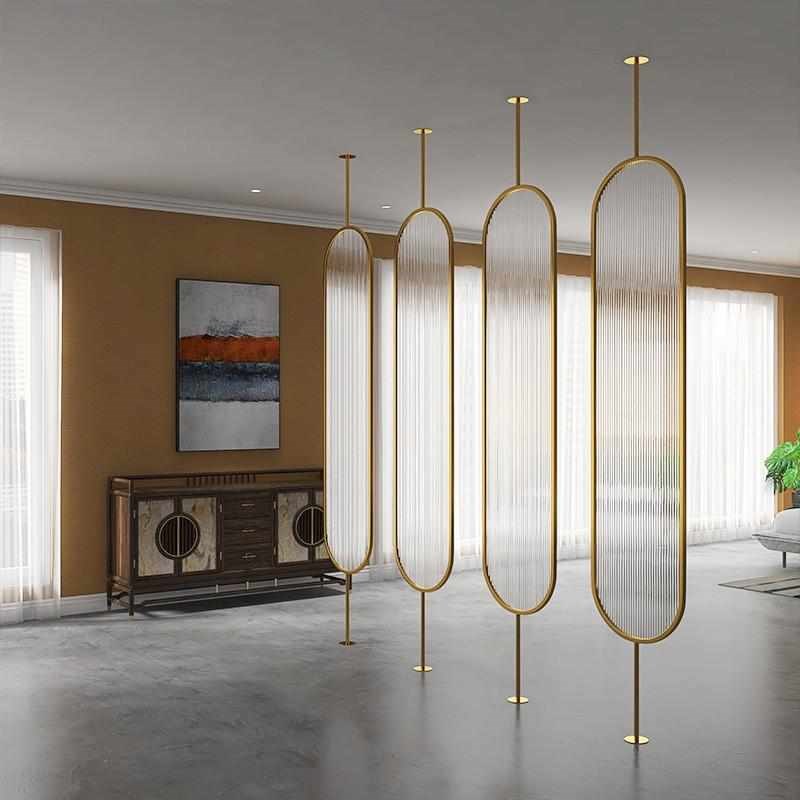 进门创意北欧玄关餐厅客厅定制隔断入户遮挡家用铁V装饰玻璃艺屏