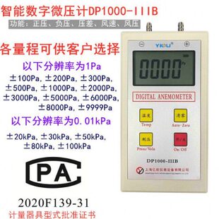精密型数字微压计DP1000-IIIB压差计压力计皮托管风速仪