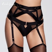 CS吊袜带可拆卸丝绒绑带内衣配饰镀金扣件多穿法