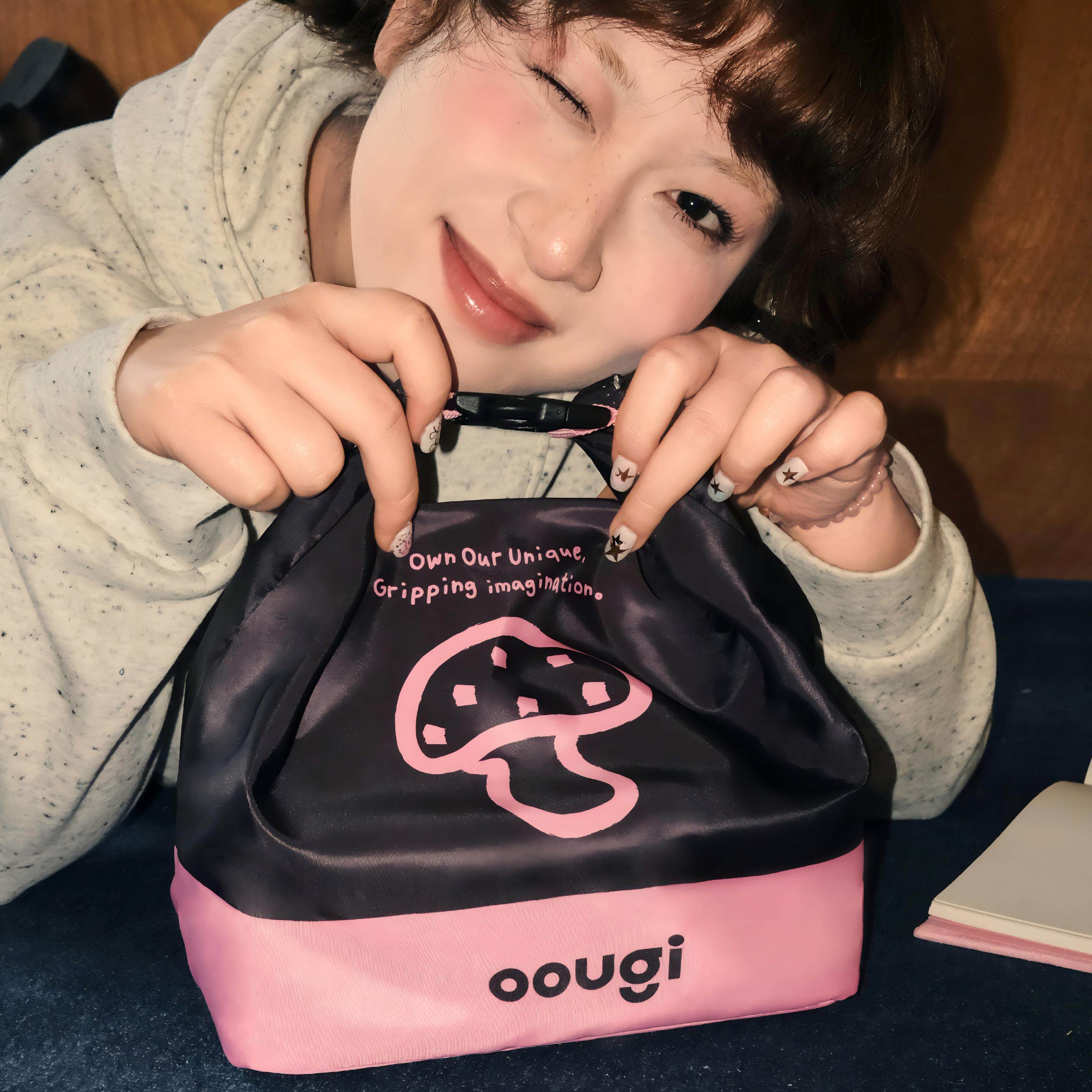 菇几饭盒袋保温手提袋小学生便当包上班族通勤便携午餐袋防水饭包