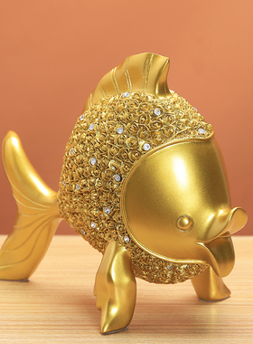 家居装饰品金鱼中式摆件客厅玄关酒柜H创意轻奢摆设电视柜乔迁礼