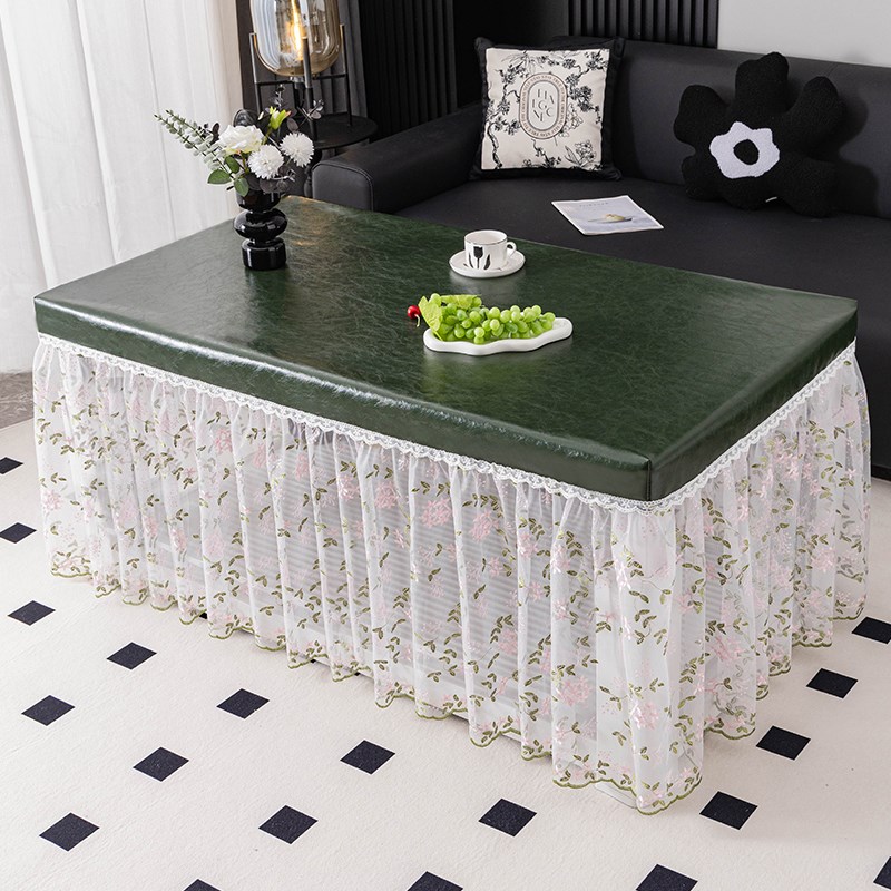 2025新款电烤炉烤火桌子v罩套防水防油长方形家用防尘皮革茶几桌