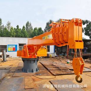 船吊12吨甲板液压伸缩吊机码头港口固定式吊销船船用吊机