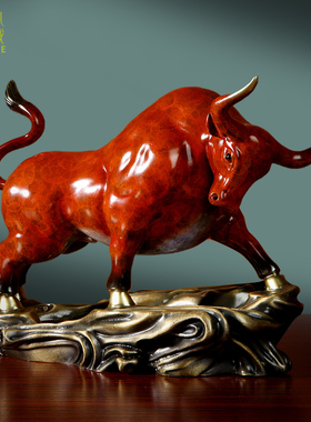 新中式扭转乾坤牛玄关摆件家居客厅电视柜铜牛艺V术品家居装饰品
