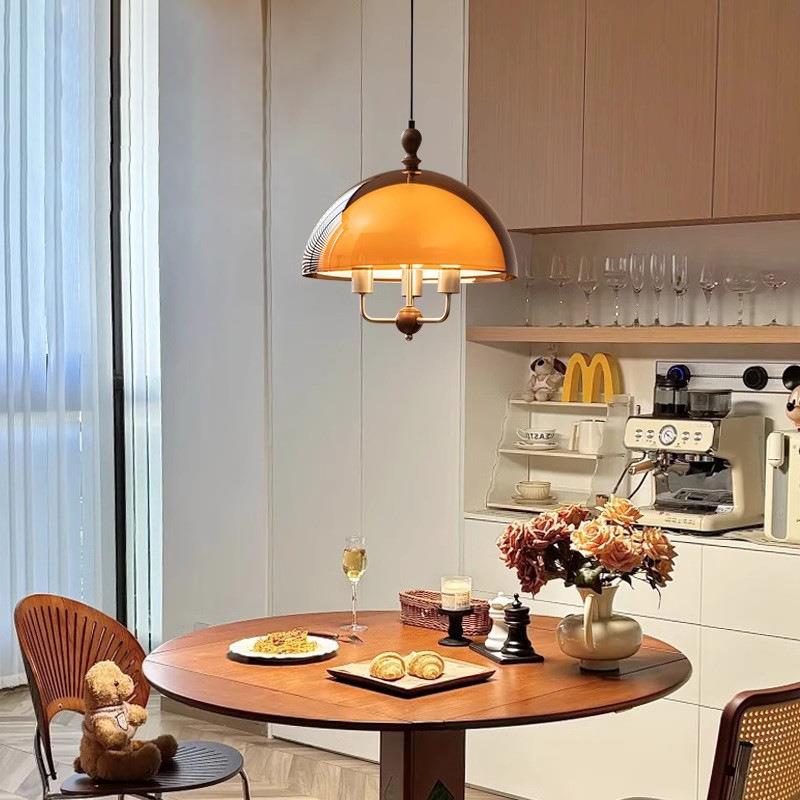 法式中古风摇臂餐厅吊灯复古落日氛围感可移位吊灯餐桌灯