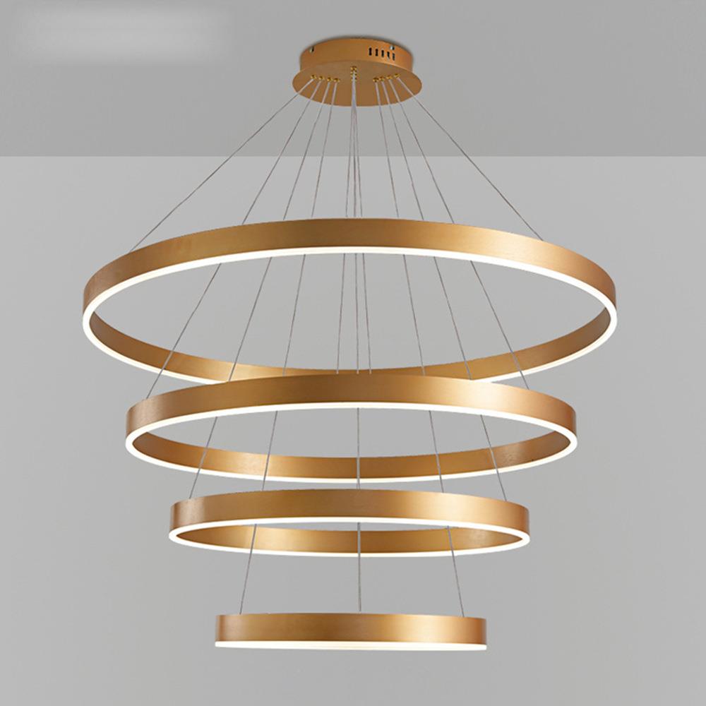 轻奢吊灯金色环形吊灯客厅灯餐厅灯圆环圆形现代简约创意led灯具